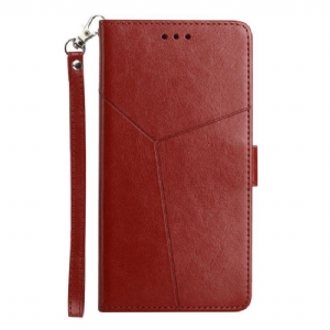 Etui Folio do Oppo A54 5G / A74 5G z Łańcuch Projekt Z Paskami Y