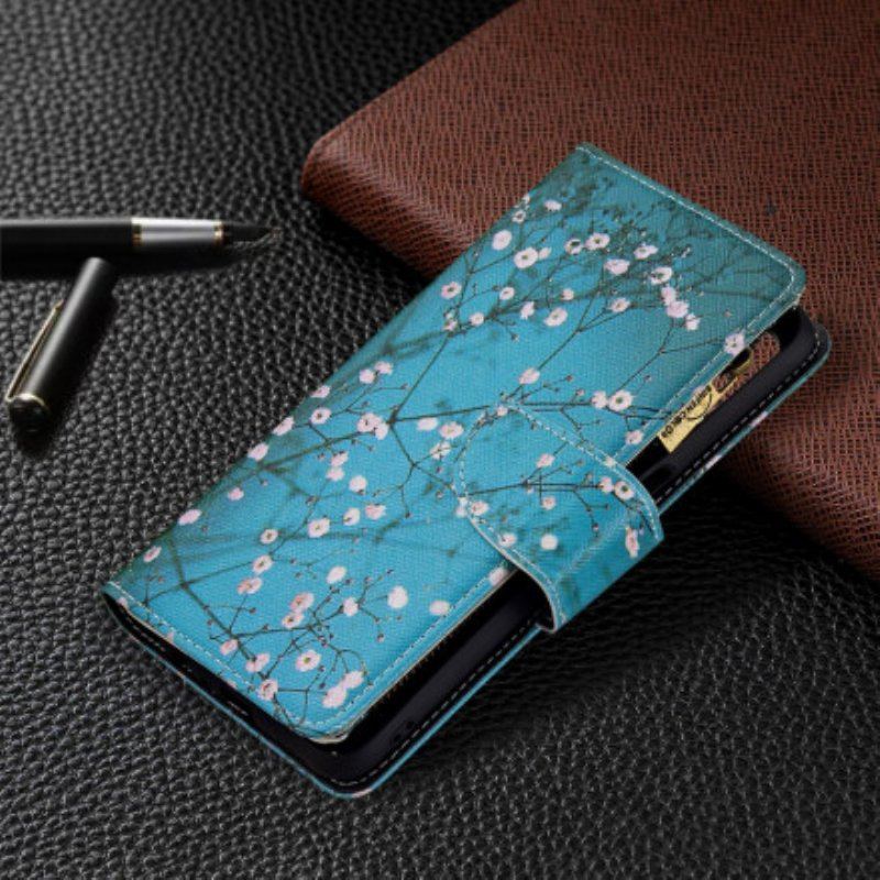 Etui Folio do Oppo A54 5G / A74 5G Zapinana Na Zamek Kieszeń Na Drzewo