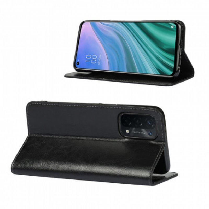 Etui Na Telefon do Oppo A54 5G / A74 5G Etui Folio Prawdziwa Skóra