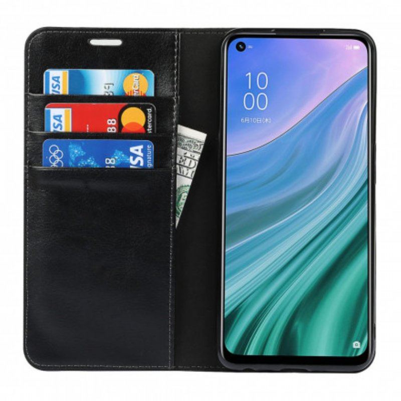 Etui Na Telefon do Oppo A54 5G / A74 5G Etui Folio Prawdziwa Skóra