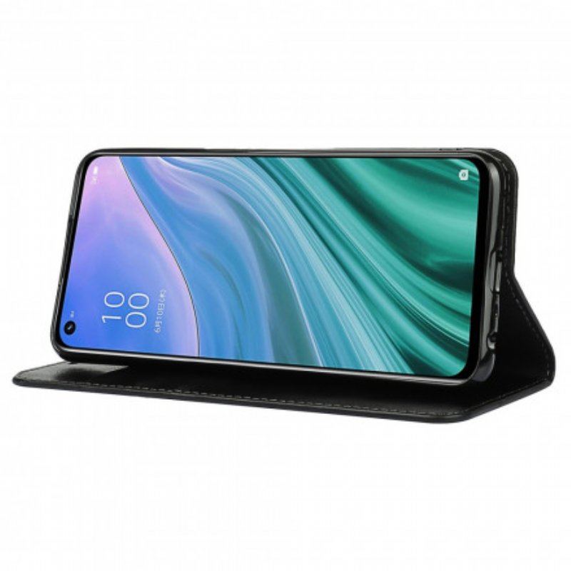 Etui Na Telefon do Oppo A54 5G / A74 5G Etui Folio Prawdziwa Skóra