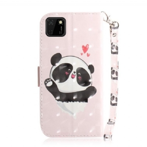 Etui Folio do Huawei Y5p Classic Słodka Panda