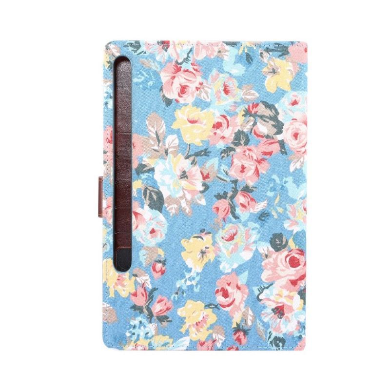 Etui Folio do Samsung Galaxy Tab S7+ Kwiatowa Tkanina