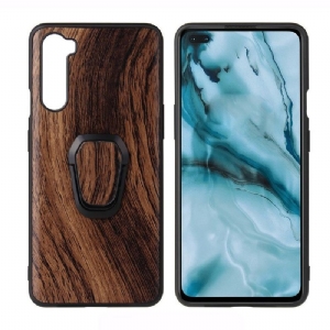 Etui do OnePlus Nord Wood Effect Ze Stojakiem Magnetycznym