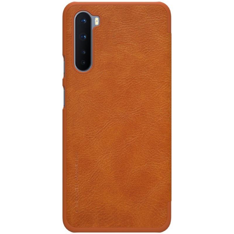 Etui Folio do OnePlus Nord Qin Efekt Skóry - Hawana