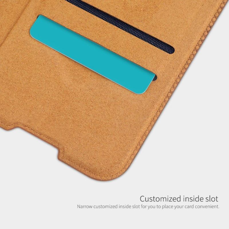 Etui Folio do OnePlus Nord Qin Efekt Skóry - Hawana