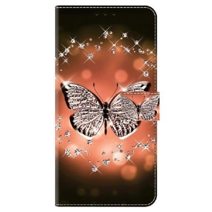 Etui Folio Do Samsung Galaxy S24 Plus 5g Kryształowy Motyl