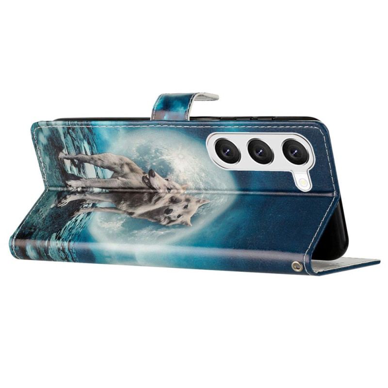 Etui Folio Samsung Galaxy S24 Plus 5g Dwa Wilki Z Paskami Etui Ochronne