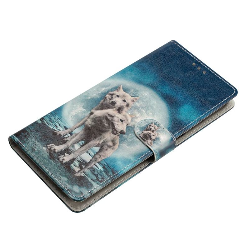 Etui Folio Samsung Galaxy S24 Plus 5g Dwa Wilki Z Paskami Etui Ochronne