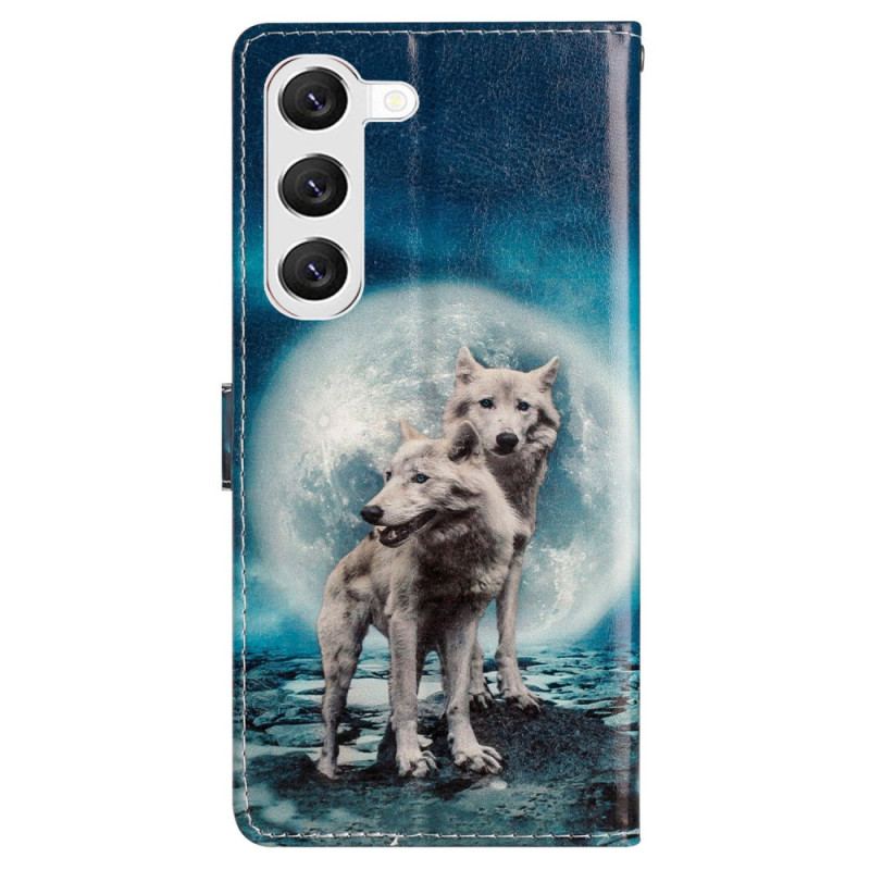 Etui Folio Samsung Galaxy S24 Plus 5g Dwa Wilki Z Paskami Etui Ochronne