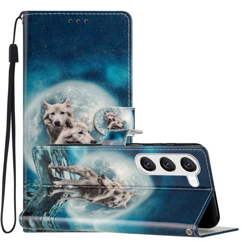 Etui Folio Samsung Galaxy S24 Plus 5g Dwa Wilki Z Paskami Etui Ochronne