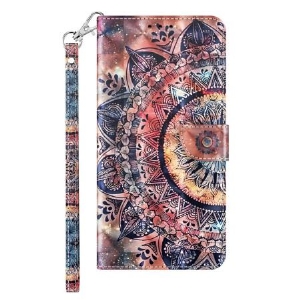 Etui Folio Samsung Galaxy S24 Plus 5g Mandala W Odcieniach CZerwieni Z Paskiem