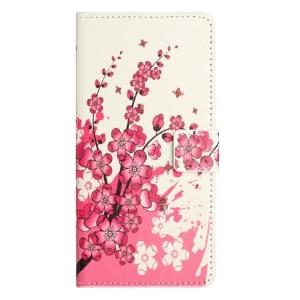 Etui Folio Samsung Galaxy S24 Plus 5g Tropikalne Kwiaty Etui Ochronne