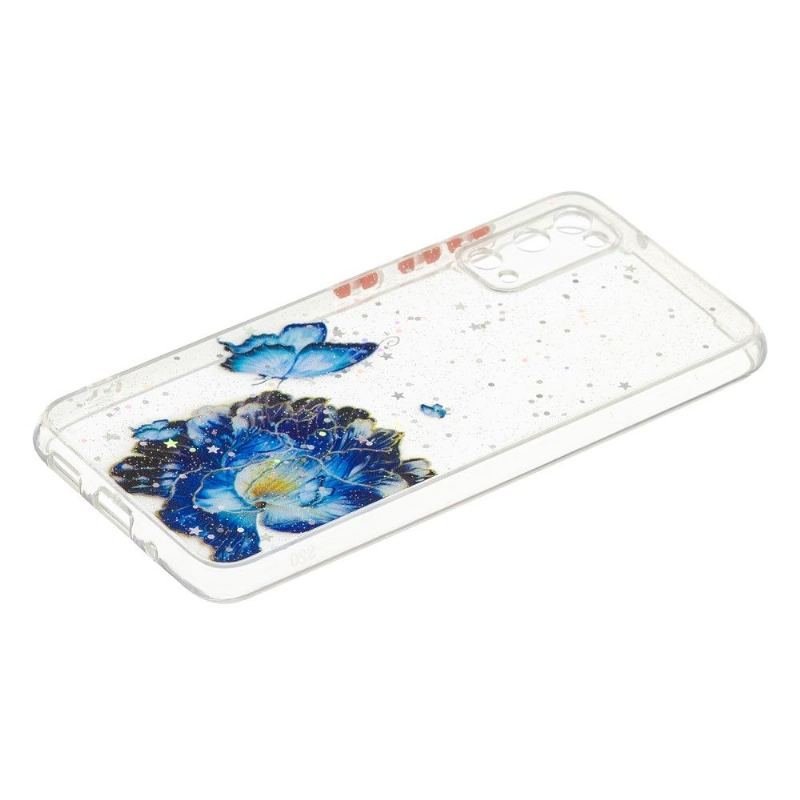 Etui do Samsung Galaxy S20 Niebieskie Kwiaty I Motyle