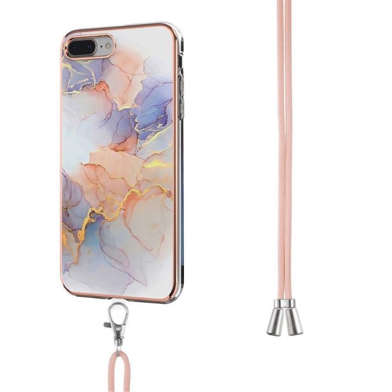 Etui do iPhone 8 Plus / 7 Plus Biznes ze Sznurkiem Kolorowy Marmur