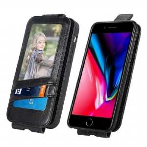 Etui Folio do iPhone 8 Plus / 7 Plus Skórzany Futerał Pionowy Uchwyt Na Karty Z Klapką