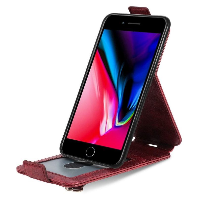 Etui Folio do iPhone 8 Plus / 7 Plus Skórzany Futerał Pionowy Uchwyt Na Karty Z Klapką