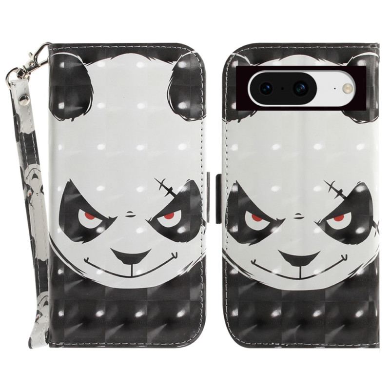 Etui Folio Do Google Pixel 8 Wściekła Panda Z Paskiem