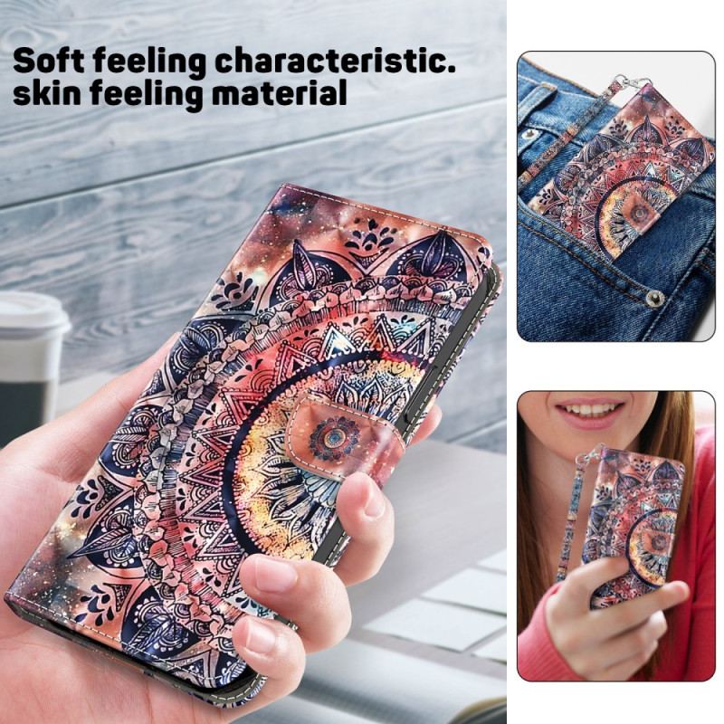 Etui Folio Google Pixel 8 Kolorowa Mandala Z Paskiem Etui Ochronne