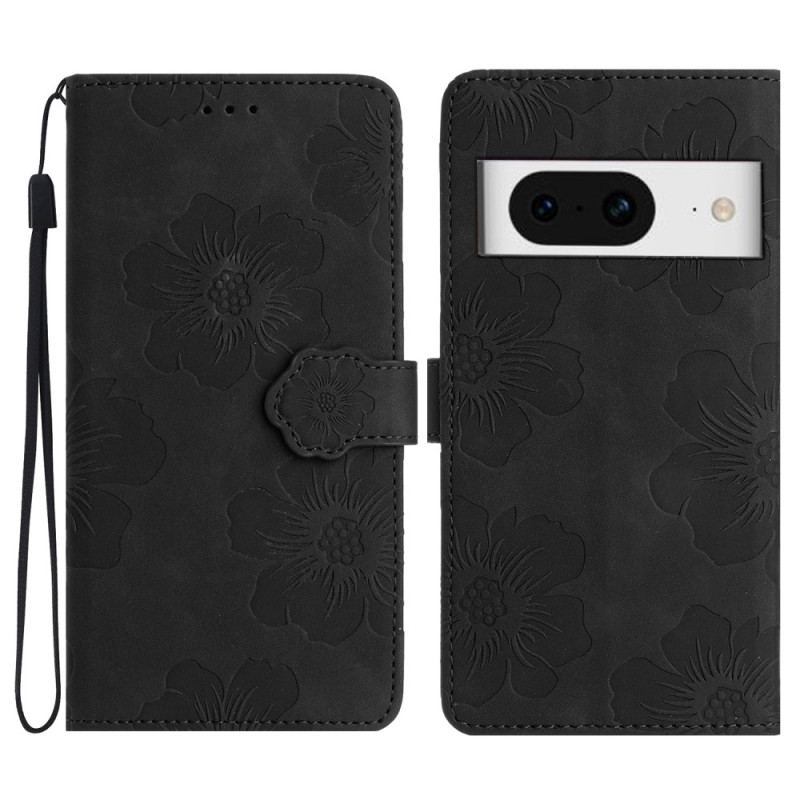 Etui Folio Google Pixel 8 Kwiatowy Nadruk