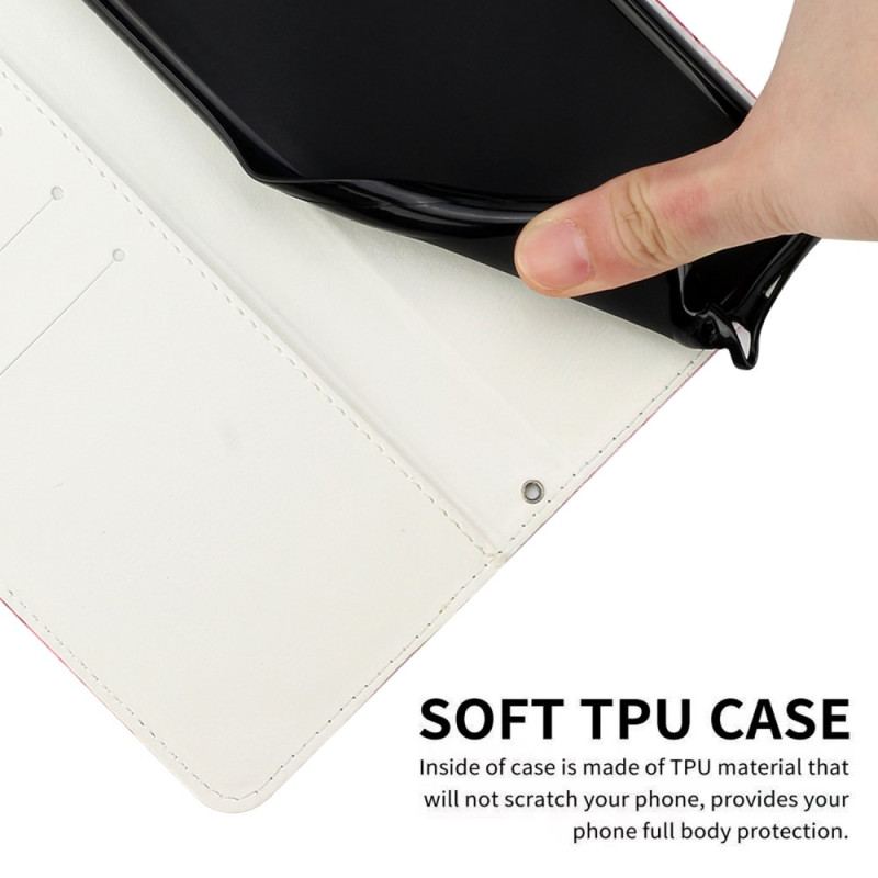 Etui Folio Google Pixel 8 Marmurkowy Styl Z Paskami