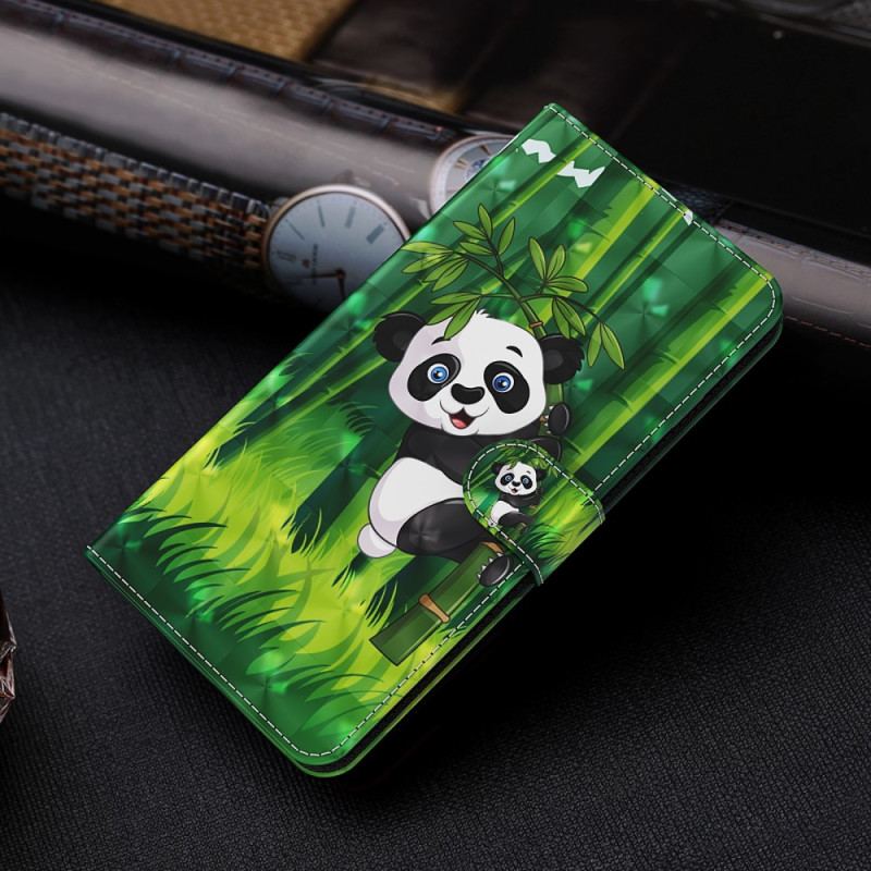 Etui Folio Google Pixel 8 Panda Bambusowa Z Paskiem