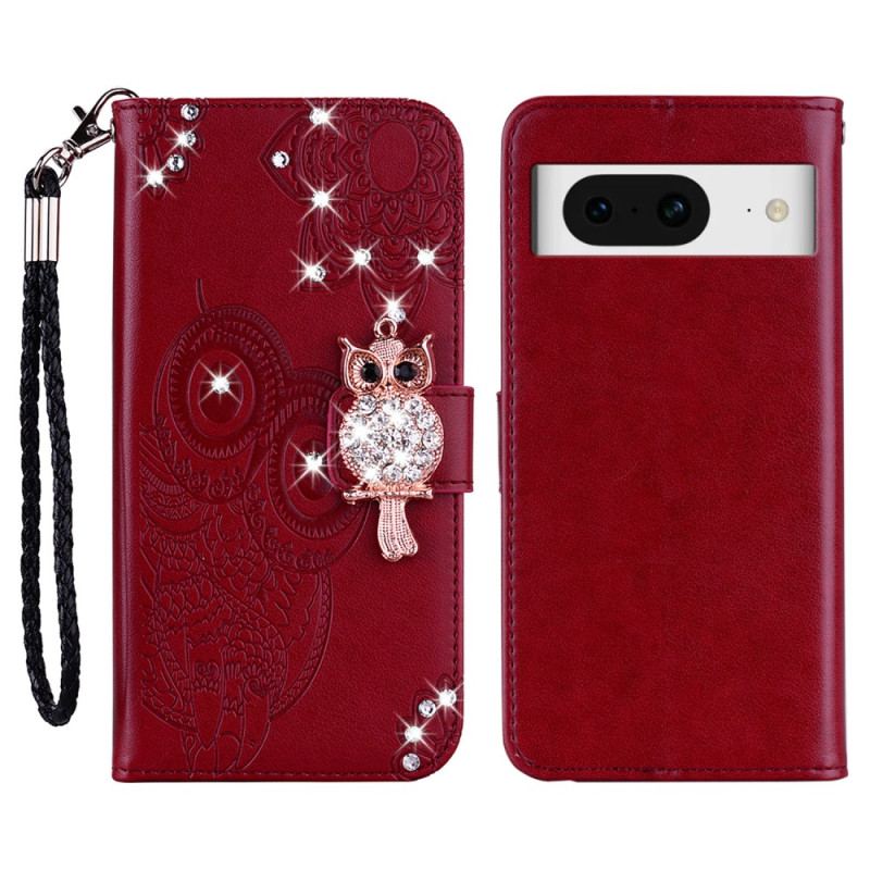 Skórzany Futerał Google Pixel 8 Etui Na Telefon Mandala I Amulet Sowy