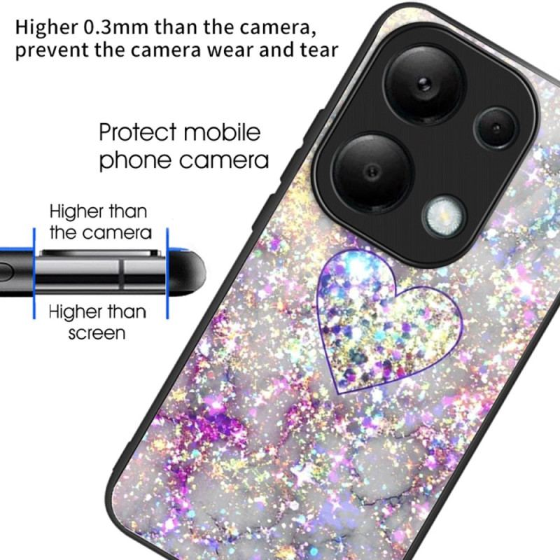 Etui Do Xiaomi Redmi Note 13 Pro 4g Brokatowe Serce Ze Szkła Hartowanego