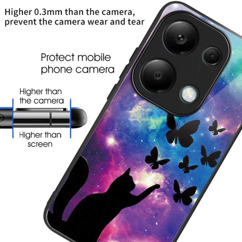 Etui Do Xiaomi Redmi Note 13 Pro 4g Kot I Motyle Ze Szkła Hartowanego