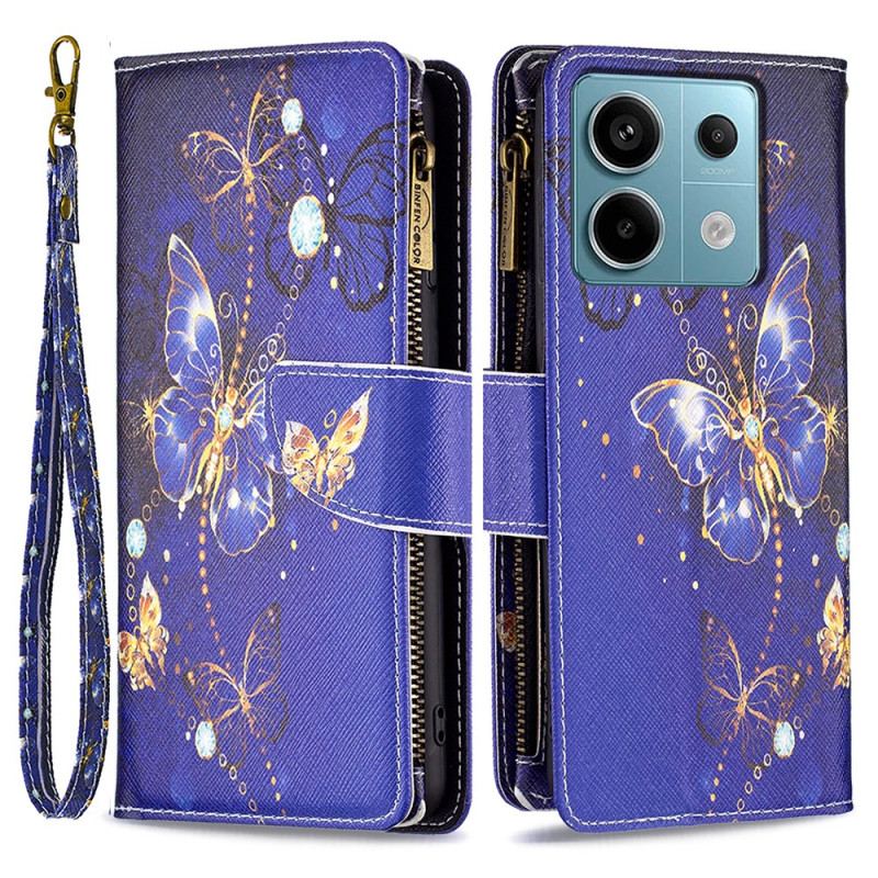 Etui Folio Do Xiaomi Redmi Note 13 Pro 4g Fioletowy Portfel W Motyle Z Paskiem