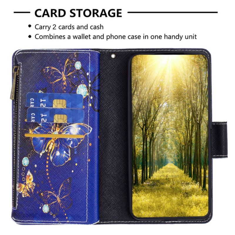 Etui Folio Do Xiaomi Redmi Note 13 Pro 4g Fioletowy Portfel W Motyle Z Paskiem