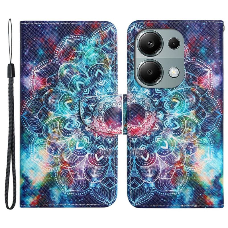 Etui Folio Do Xiaomi Redmi Note 13 Pro 4g Gwiaździste Niebo I Mandala Na Smyczy