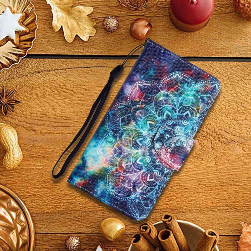 Etui Folio Do Xiaomi Redmi Note 13 Pro 4g Gwiaździste Niebo I Mandala Na Smyczy