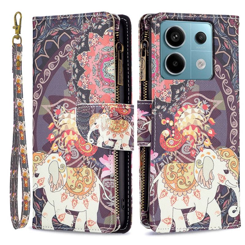 Etui Folio Do Xiaomi Redmi Note 13 Pro 4g Portfel W Kształcie Słonia Z Paskiem