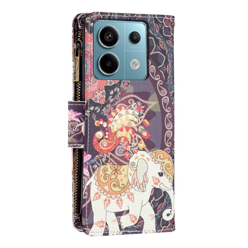 Etui Folio Do Xiaomi Redmi Note 13 Pro 4g Portfel W Kształcie Słonia Z Paskiem