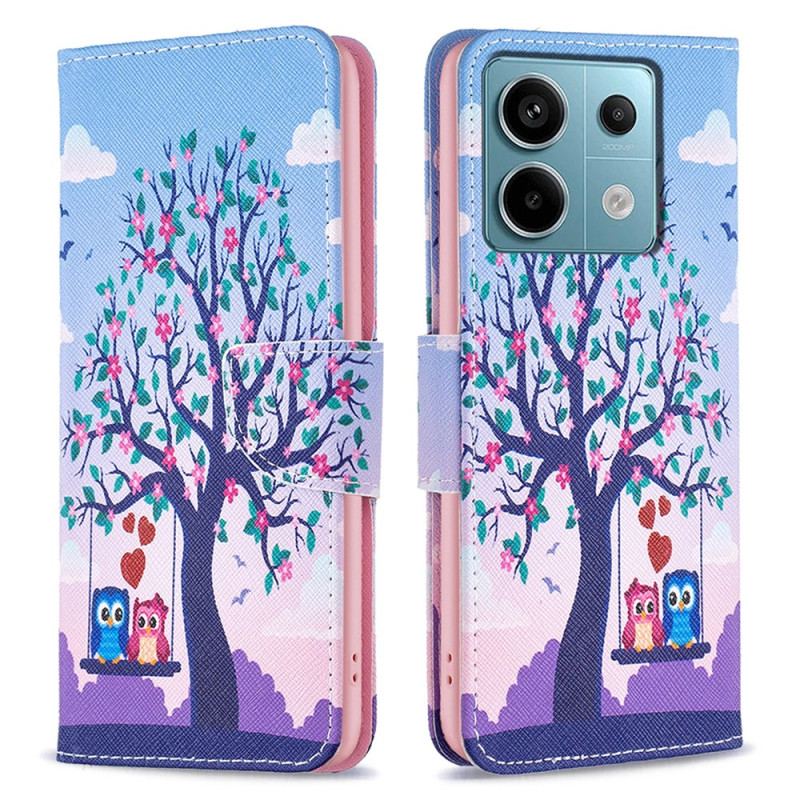 Etui Folio Xiaomi Redmi Note 13 Pro 4g Dwie Sowy Na Huśtawce