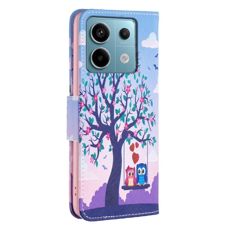 Etui Folio Xiaomi Redmi Note 13 Pro 4g Dwie Sowy Na Huśtawce