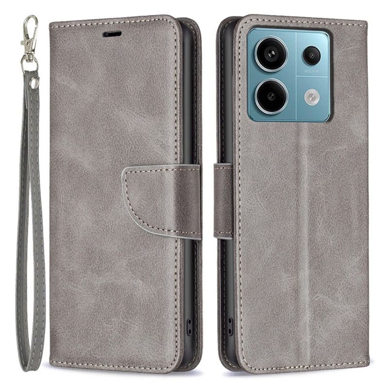 Etui Folio Xiaomi Redmi Note 13 Pro 4g Efekt Skóry Z Paskiem Etui Ochronne