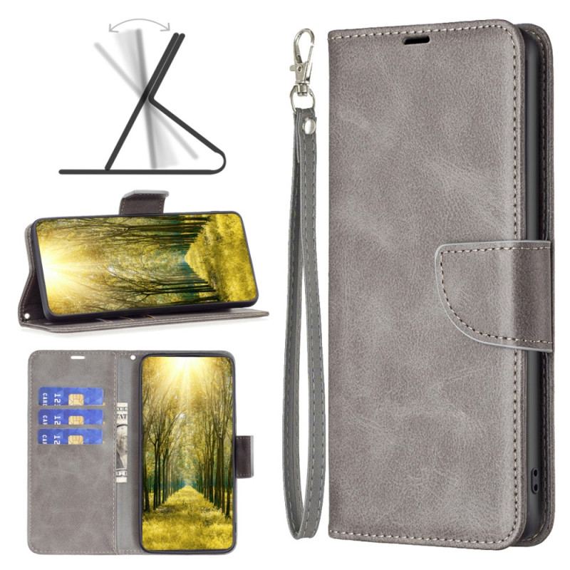 Etui Folio Xiaomi Redmi Note 13 Pro 4g Efekt Skóry Z Paskiem Etui Ochronne