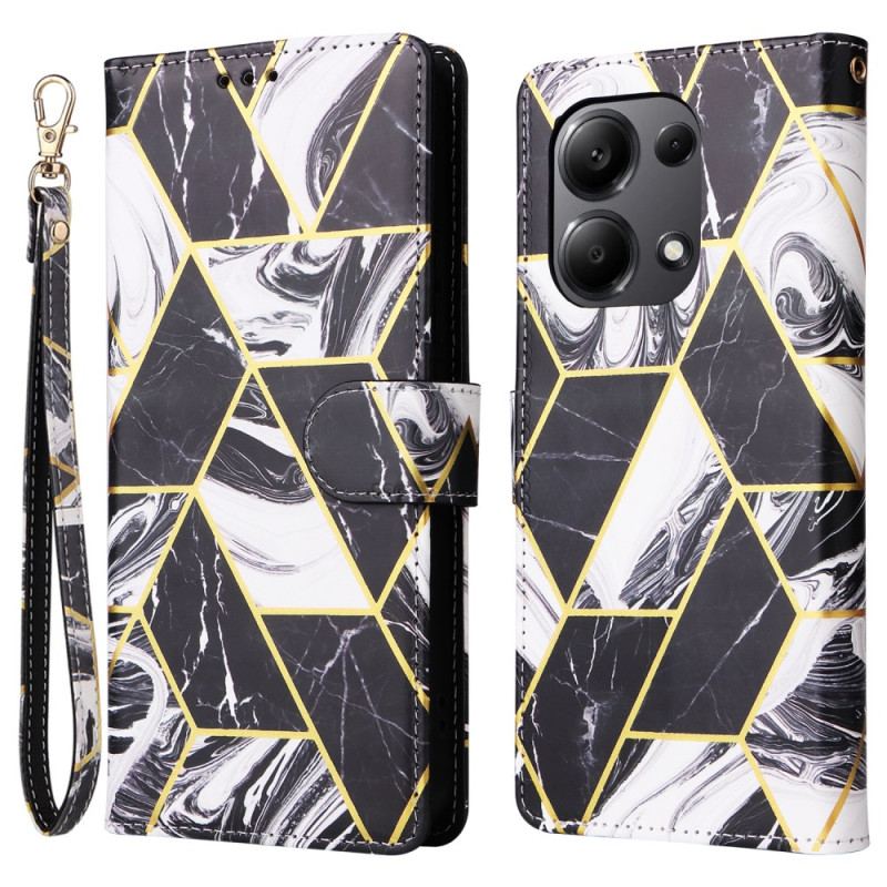 Etui Folio Xiaomi Redmi Note 13 Pro 4g Marmurkowy Wzór Z Paskiem