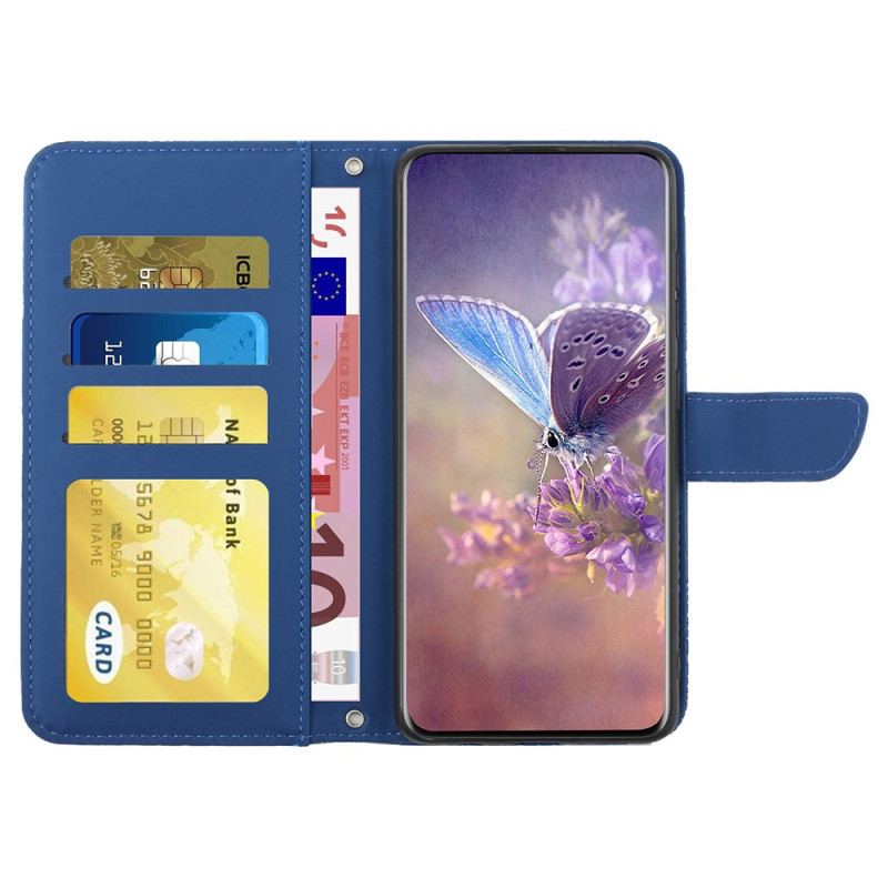 Etui Folio Xiaomi Redmi Note 13 Pro 4g Nadruk W Kształcie Motyla Z Paskiem Etui Ochronne