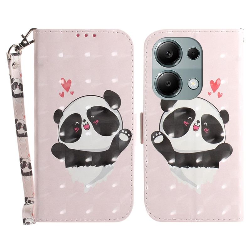 Etui Folio Xiaomi Redmi Note 13 Pro 4g Panda Love Z Paskiem Etui Ochronne