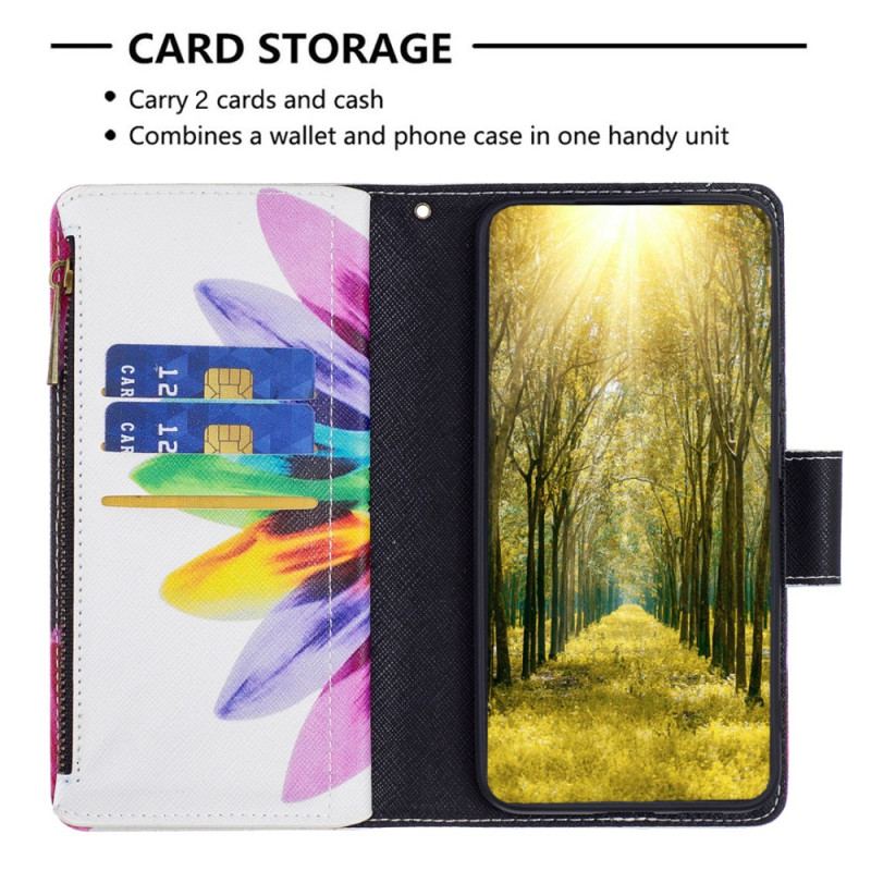 Etui Folio Xiaomi Redmi Note 13 Pro 4g Portfel W Akwarelowe Kwiaty Z Paskiem