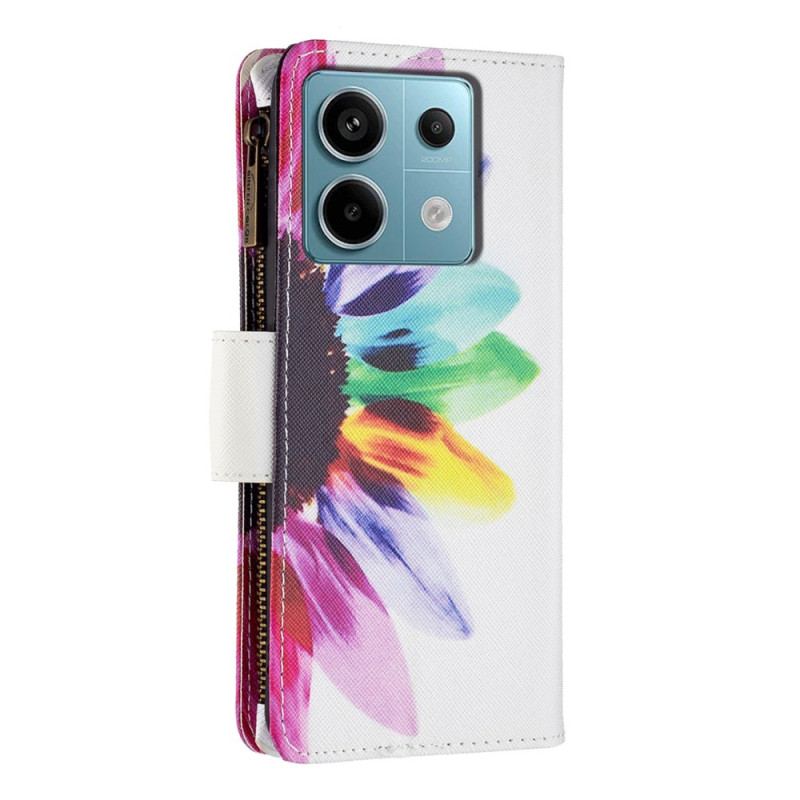 Etui Folio Xiaomi Redmi Note 13 Pro 4g Portfel W Akwarelowe Kwiaty Z Paskiem