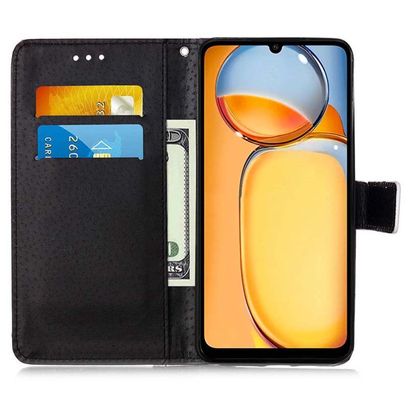 Etui Folio Xiaomi Redmi Note 13 Pro 4g Róże Z Paskiem Etui Ochronne