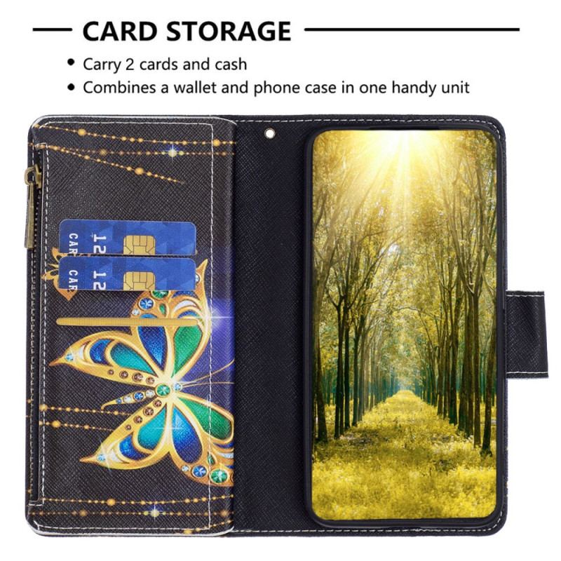 Etui Folio Xiaomi Redmi Note 13 Pro 4g Strassowy Portfel Motylkowy Z Paskiem Etui Ochronne