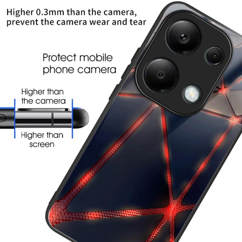 Etui Xiaomi Redmi Note 13 Pro 4g CZerwone Trójkąty Ze Szkła Hartowanego Etui Ochronne