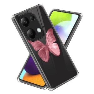 Etui Xiaomi Redmi Note 13 Pro 4g Różowy Motyl Etui Ochronne