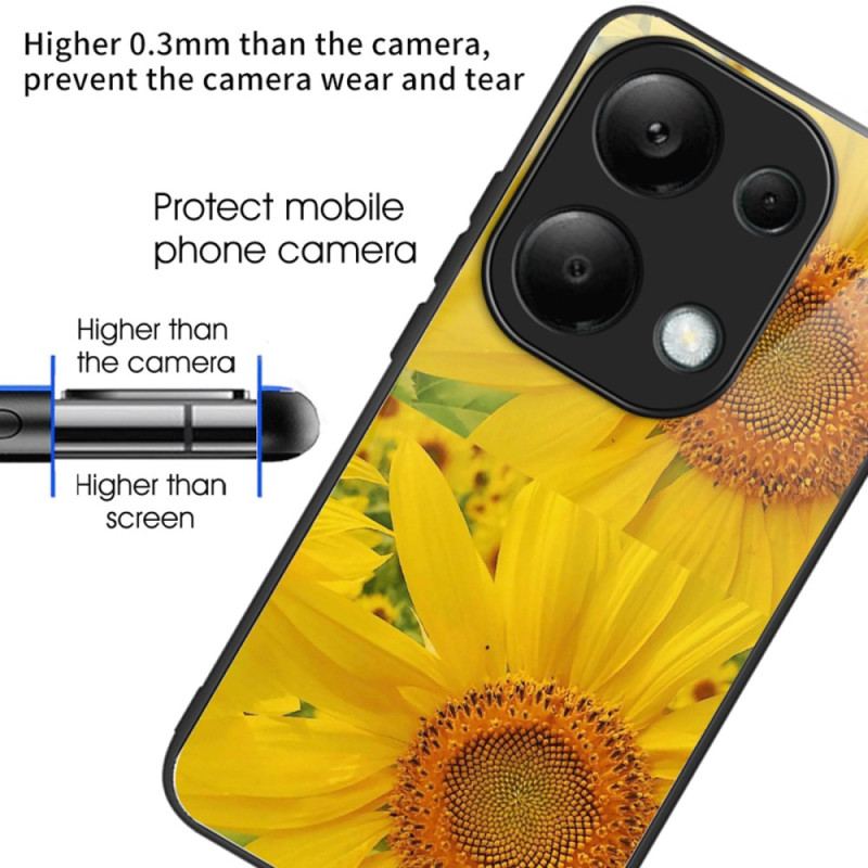 Etui Xiaomi Redmi Note 13 Pro 4g Słoneczniki Ze Szkła Hartowanego