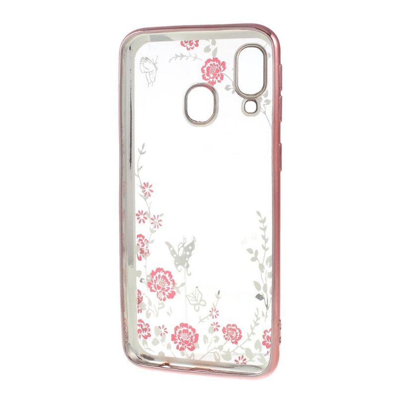 Etui do Samsung Galaxy A40 Anti-fall Sheer Floral Spring - Różowe Złoto